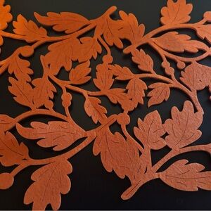 Autumn Orange Leaf Cutout Felt Table Runner